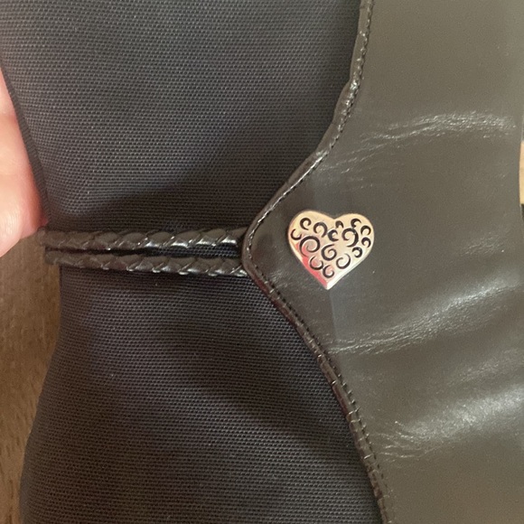 Black Brighton leather boots size 8 Tacoma silver Brighton heart cottagecore - Picture 5 of 17